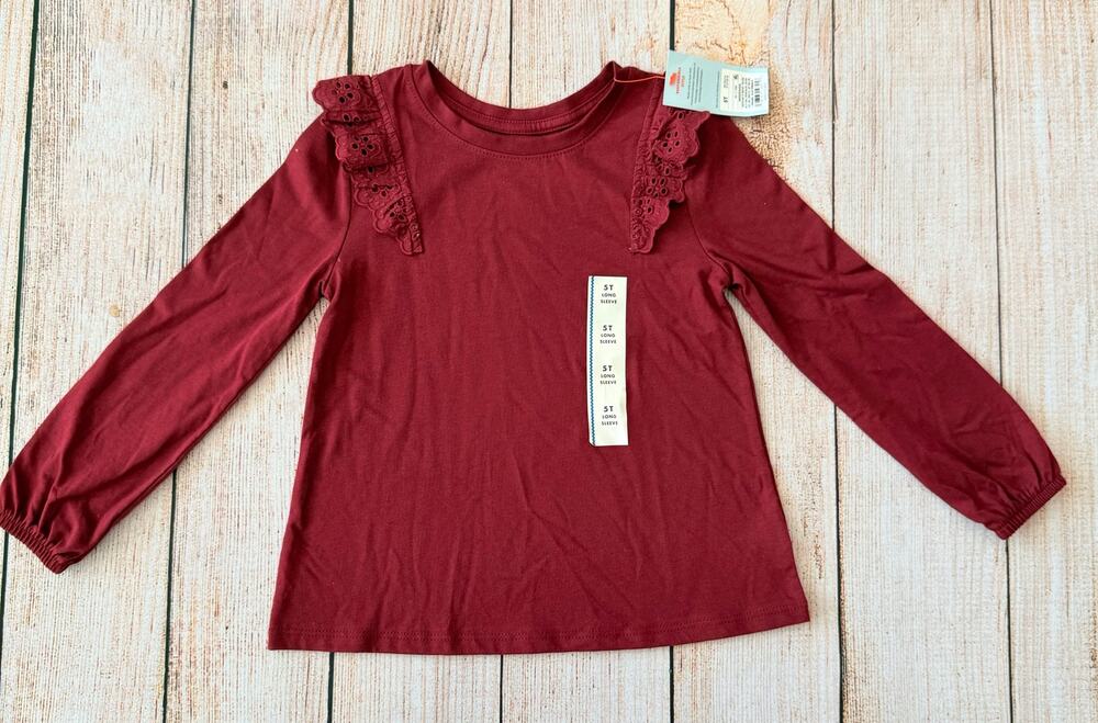 NWT - GIRLS 5T - CAT & JACK - Long Sleeve Tee